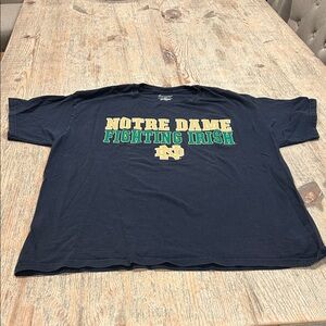 Champion Navy Notre Dame Tee with Green and Gold Accents